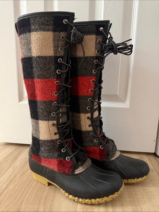 L.L. Bean Shoes - RARE - DISCONTINUED LL BEAN Buffalo Plaid Knee High Wool Bean Boots - Winter